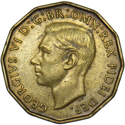 1949 Brass Threepence - George VI British Coin - Nice