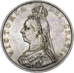 1887 Double Florin (Roman 1) - Victoria British Silver Coin - Very Nice