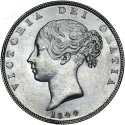 1844 Halfcrown - Victoria British Silver Coin - Very Nice