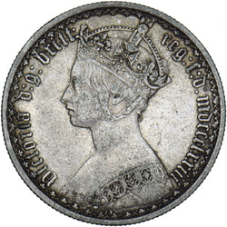 1873 Gothic Florin - Victoria British Silver Coin - Nice