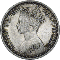 1873 Gothic Florin - Victoria British Silver Coin - Nice