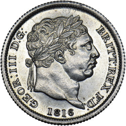 1816 Shilling - George III British Silver Coin - Very Nice
