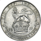 1911 Shilling - George V British Silver Coin - Very Nice