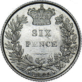 1845 Sixpence - Victoria British Silver Coin - Very Nice
