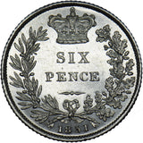 1851 Sixpence - Victoria British Silver Coin - Superb