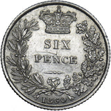 1860 Sixpence - Victoria British Silver Coin - Very Nice