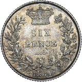 1864 Sixpence - Victoria British Silver Coin - Very Nice