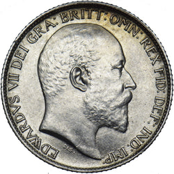 1902 Sixpence - Edward VII British Silver Coin - Superb