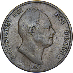 1831 Penny (.W.W On Truncation) - William IV British Copper Coin