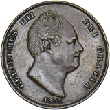 1831 Penny - William IV British Copper Coin - Nice
