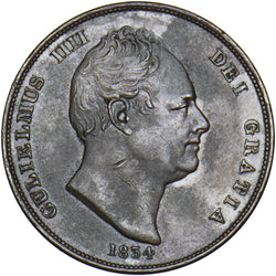 1834 Penny - William IV British Copper Coin - Nice