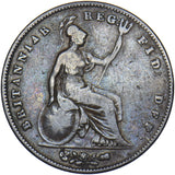 1844 Penny (DFF Flaw) - Victoria British Copper Coin