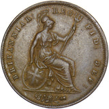 1855 Penny - Victoria British Copper Coin - Nice