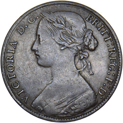 1860 Penny (Scarce F16 Dies 5+D) - Victoria British Bronze Coin - Nice