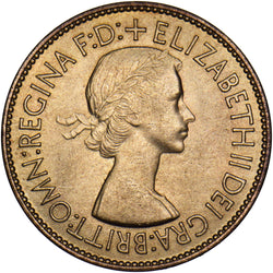 1953 Penny - Elizabeth II British Bronze Coin - Superb