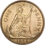 1953 Penny - Elizabeth II British Bronze Coin - Superb