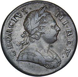 1771 Halfpenny - George III British Copper Coin - Nice