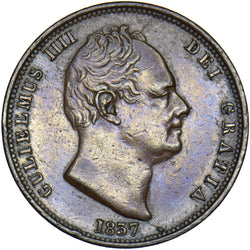 1837 Halfpenny - William IV British Copper Coin - Nice