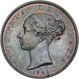 1841 Halfpenny - Victoria British Copper Coin - Very Nice