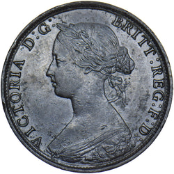 1863 Halfpenny - Victoria British Bronze Coin - Very Nice