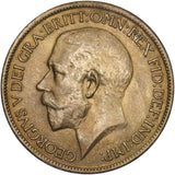 1917 Halfpenny - George V British Bronze Coin - Very Nice