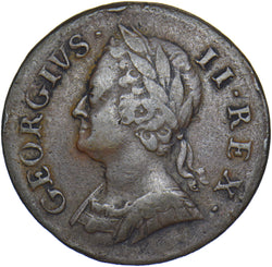 1749 Farthing - George II British Copper Coin