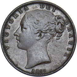 1850 Farthing - Victoria British Copper Coin - Nice