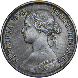 1863 Farthing - Victoria British Bronze Coin - Nice