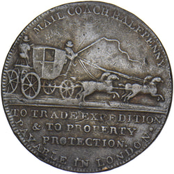 1790s London Mail Coach Halfpenny Token - Middlesex D&H 363