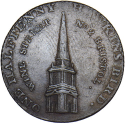 1793 Bristol Hawkins Bird Halfpenny Token - Somersetshire D&H 88