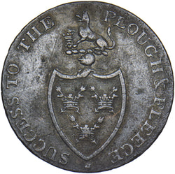1790s Bury Shield Halfpenny Token - Suffolk D&H 26