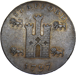 1797 Stafford Castle/Lions Halfpenny Token - Staffordshire D&H 21