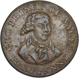 1790s London Prince Of Wales Halfpenny Token - Middlesex D&H 953a