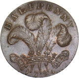 1794 Brighton Prince Of Wales Halfpenny Token - Sussex D&H 3a