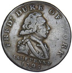 1795 London Fred Duke of York Halfpenny Token - Middlesex D&H 985a