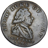 1795 London Fred Duke of York Halfpenny Token - Middlesex D&H 985a