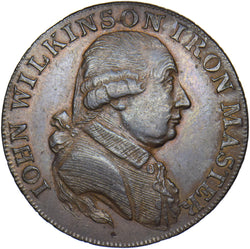 1793 John Wilkinson Halfpenny Token - Warwickshire D&H 416