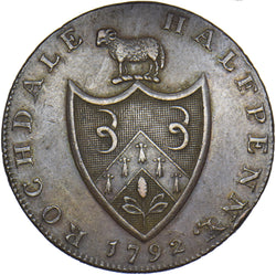 1792 Rochdale Loom Halfpenny Token - Lancashire D&H 143