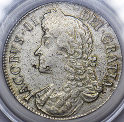 1687 Crown (CGS 60) - James II British Silver Coin - Very Nice