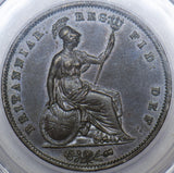 1854 Penny (LCGS 70) - Victoria British Copper Coin - Very Nice