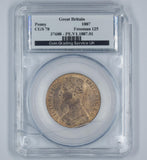 1887 Penny (CGS 78) - Victoria British Bronze Coin - Superb