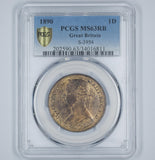 1890 Penny (PCGS MS63 RB) - Victoria British Bronze Coin