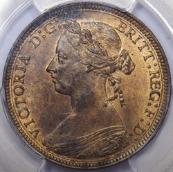1890 Halfpenny (PCGS MS64 RB) - Victoria British Bronze Coin - Superb