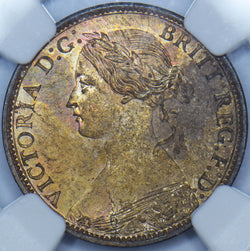 1873 Farthing (NGC MS63 RB) - Victoria British Bronze Coin - Superb