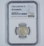 1902 Matt Proof Shilling (NGC PF63) - Edward VII British Silver Coin - Superb