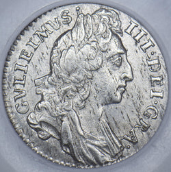 1696 Sixpence (CGS 70) - William III British Silver Coin - Very Nice