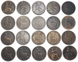 1860 - 1900 Halfpennies Lot (20 Coins) - Victoria British Bronze Coins