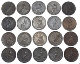1806 - 1807 Halfpennies Lot (20 Coins) - George III British Copper Coins