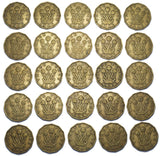 1946 Brass Threepences Lot (25 Coins) - George VI British Coins - Rare Date
