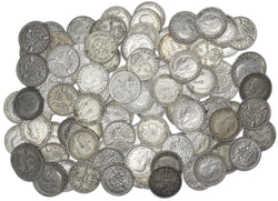 1920 - 1941 Silver Threepences Lot (100 Coins) - British Coins